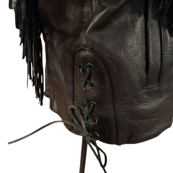 Vintage Shaf Thinsulate Leather Western Fringe Riding Jacket - Picture 5 of 13